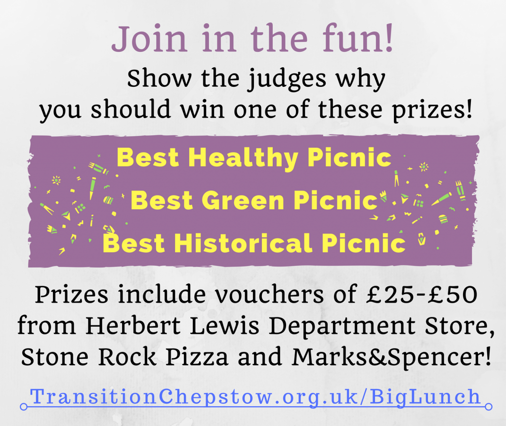 Join in the fun! Prizes to be won: Best Healthy Picnic, Best Green Picnic, Best Historical Picnic.